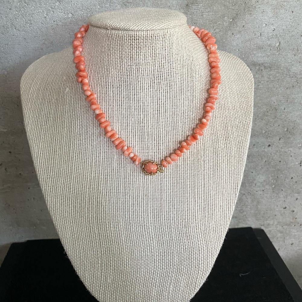 Vintage Coral and 14k Gold Necklace